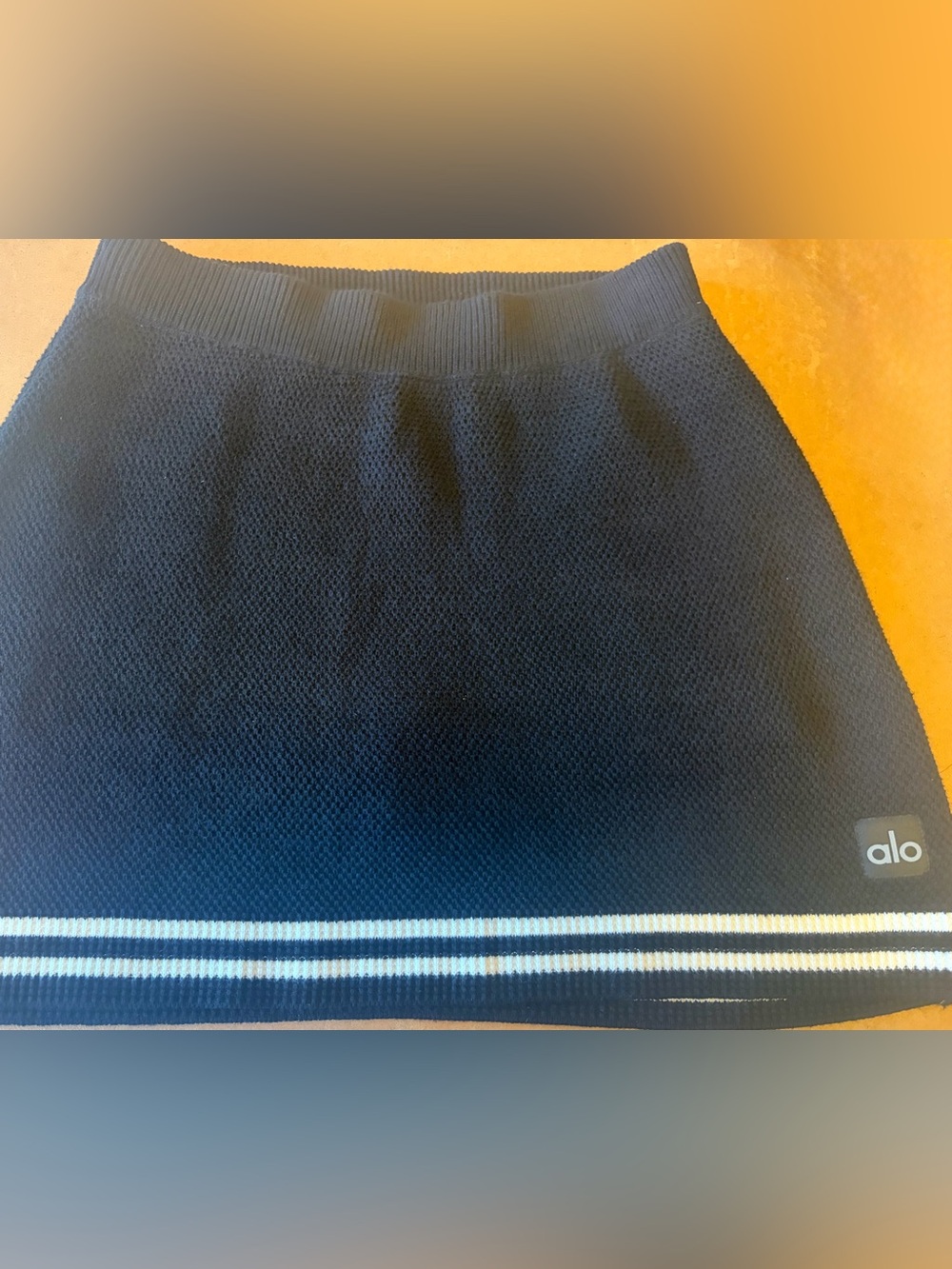 ALO Yoga Tennis club knit black and white set (top, skirt, pullover sweater ) - Picture 7 of 16